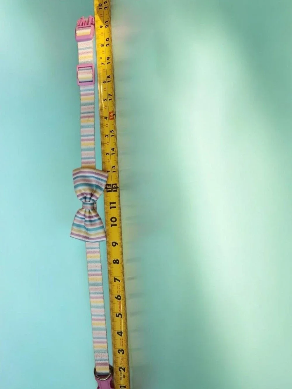 Adjustable Pastel Stripe Bow Collar